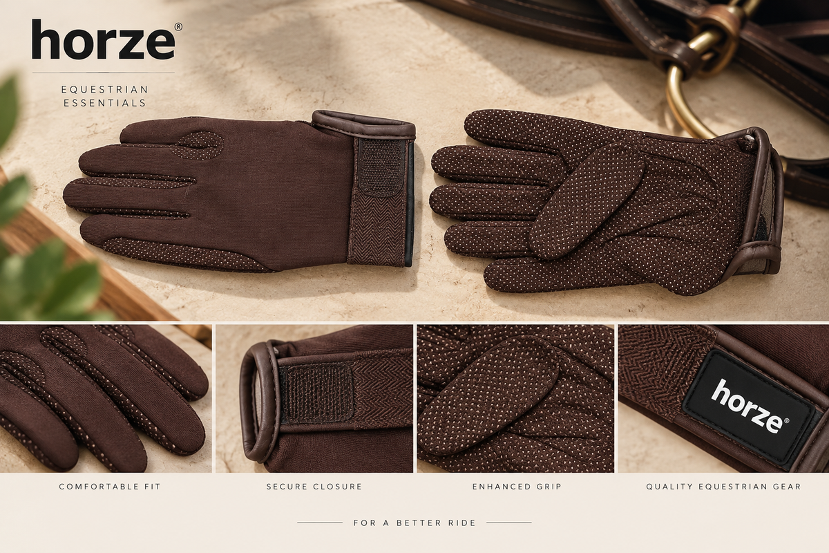 Horze Brown Gloves