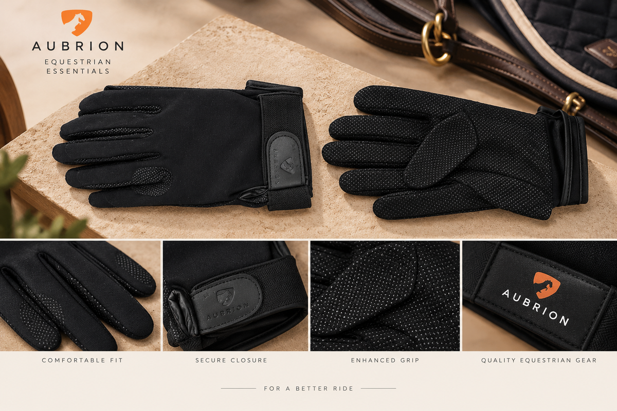 Aubrion Black Gloves