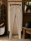 men beige breeches half grip