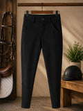 Men black breeches half grip