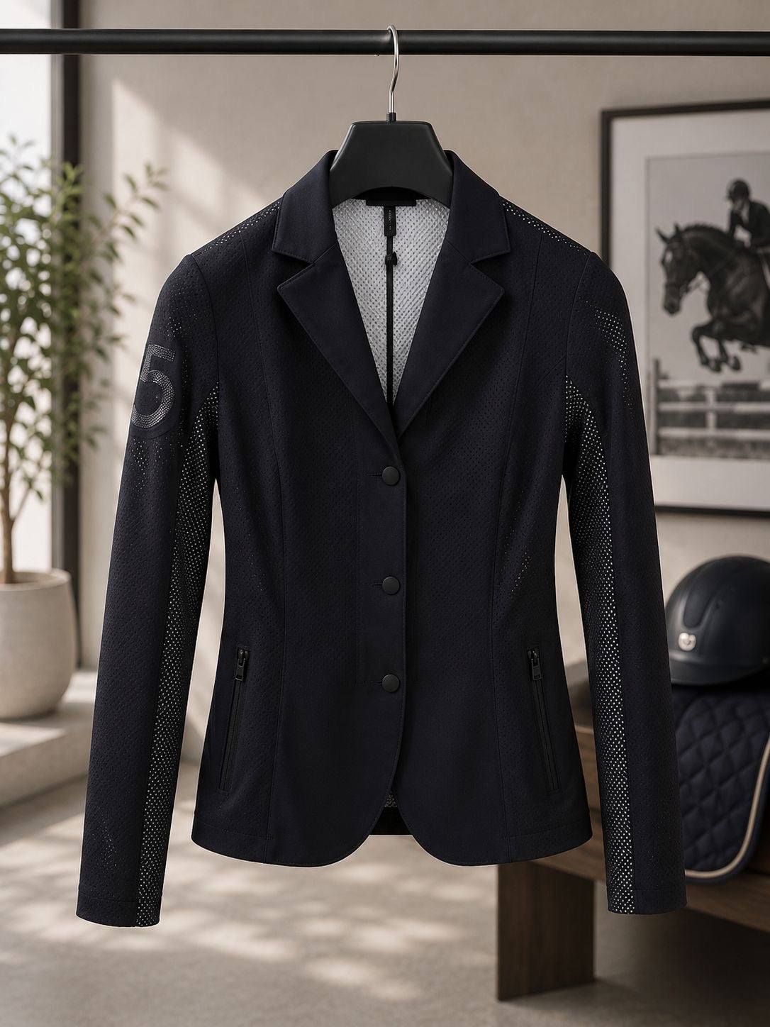 Toscana light tech knit zip riding jacket