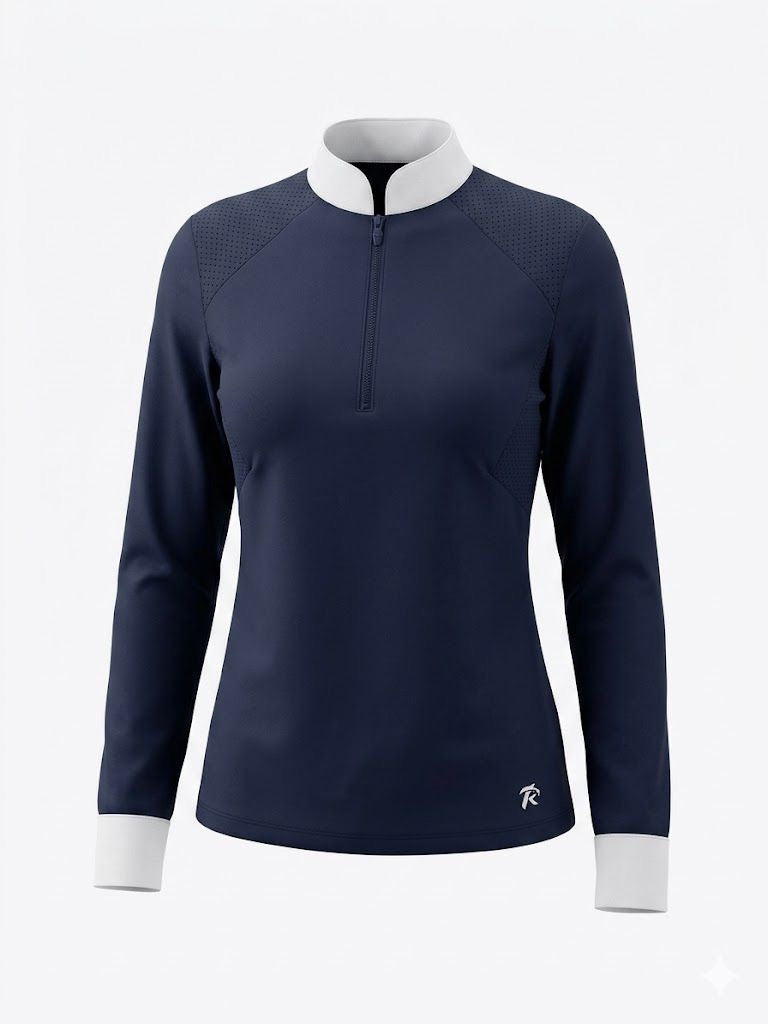Syriana navy blue long sleeve show shirt