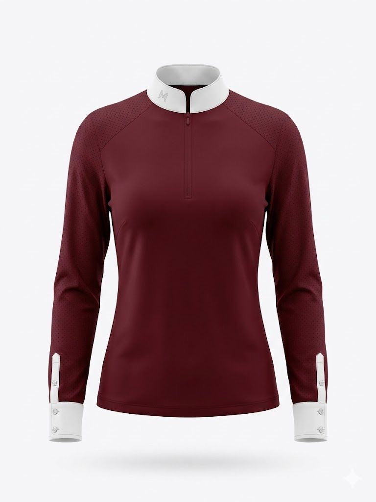 Syriana long sleeve burgundy show shirt